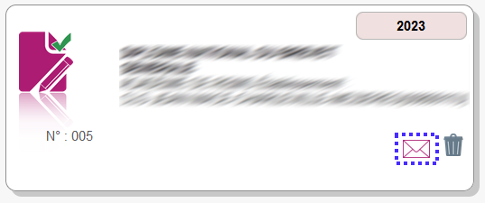 Exemple d'icône enveloppe présente sur une candidature