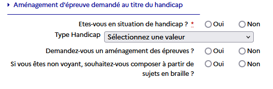 Onglet décrivant les informations personnelles