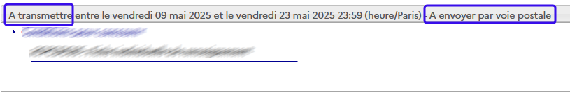 Exemple d'une modalité de retour par voie postale d'une pièce justificative