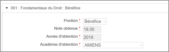 Exemple d'un bénéfice