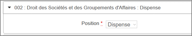 Exemple de dispense