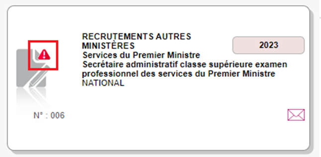 Exemple d'une candidature à l'état « Radié »