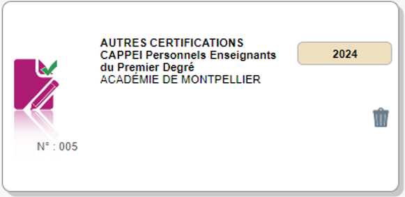 Exemple d'une candidature à une certification