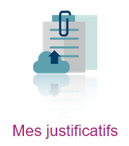 Bouton d'accès au menu « Mes justificatifs »